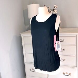 Active Life Black Tank Drape Wrap Back Womens Small